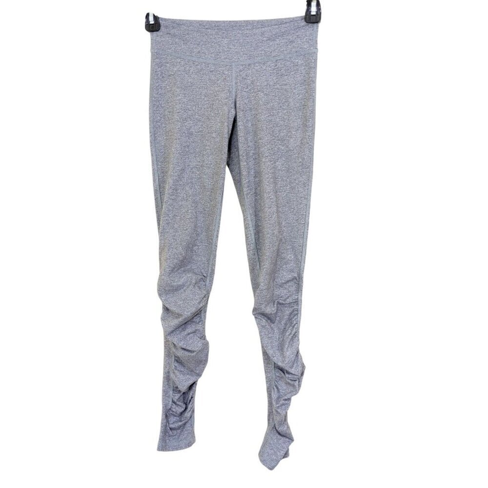 Ivivva by Lululemon Girls Size 12 Gray Leggings With Ruched Accent